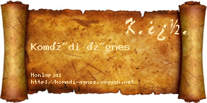 Komádi Ágnes névjegykártya